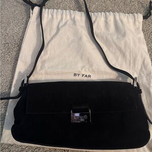 BY FAR suede bag